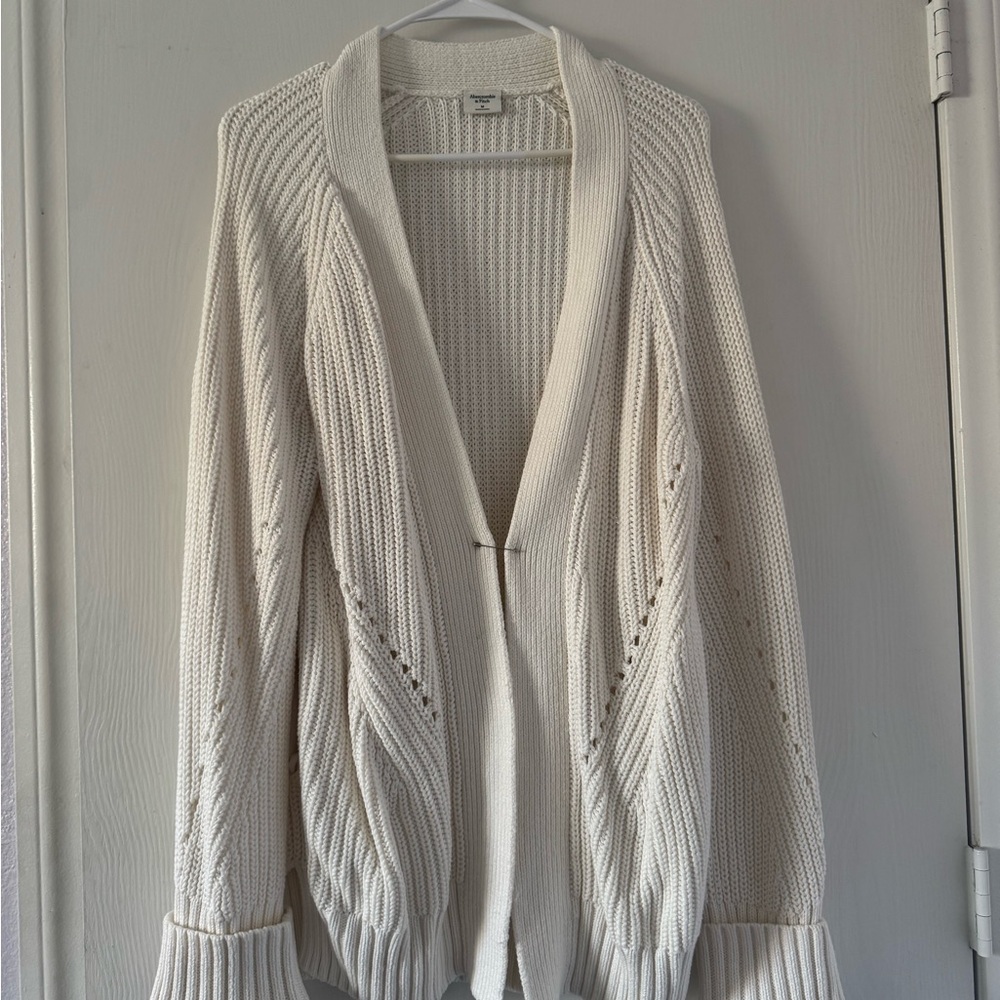 Abercrombie & Fitch Cream Knit Cardigan